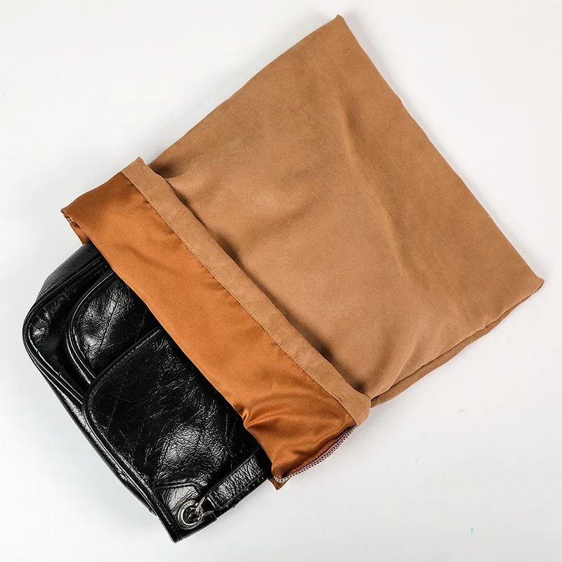 White Bag Dust Pocket Storage Drawstring bag Anti-dust Bag Environmental Clothing Shoes storage bag Flannel Brown Large