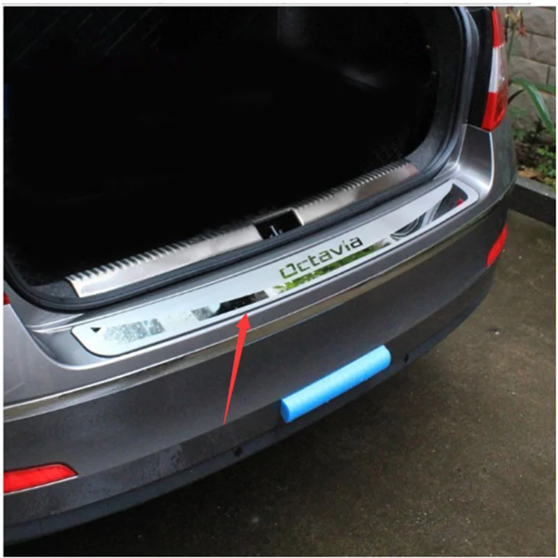 for Skoda Octavia A7 2015-2017 Sedan Car-Trunk rear bumper Guard guard the Stying After door threshold plate car accessories