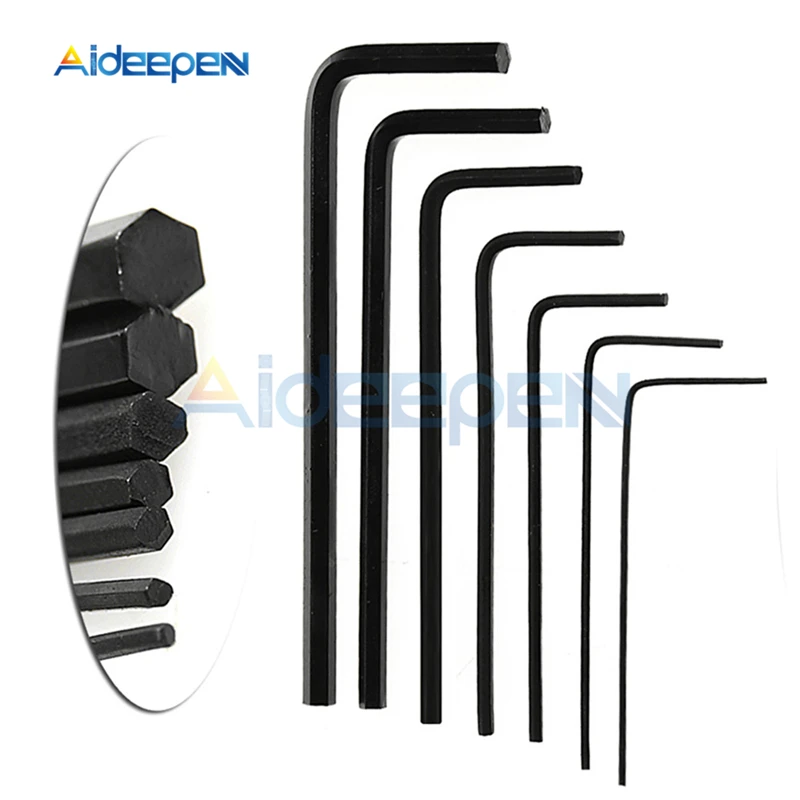 7Pcs 0.7/0.9/1.3/1.5/2/2.5/3mm Hexagon Allen Key Wrench Tools Set Bicycle Repair Tools Hand Repair Tools 0.7MM-3MM