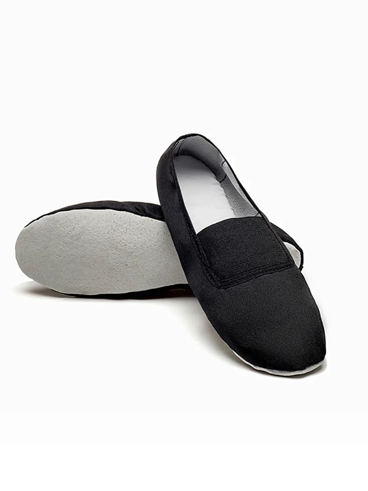 USHINE-Sapatos de sola de couro inteiro para crianças, balé de dança infantil, preto e branco, ioga plana, ginástica para professores, ginástica, UE