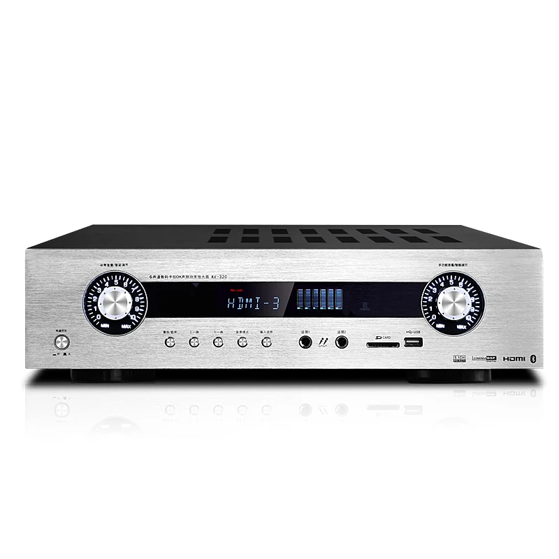 700W 4-8Ohm 220V AV-320 Home Multi-Function 5.1 Digital AV Amplifier HD USB Bluetooth DTS Decoding Power Amplifier