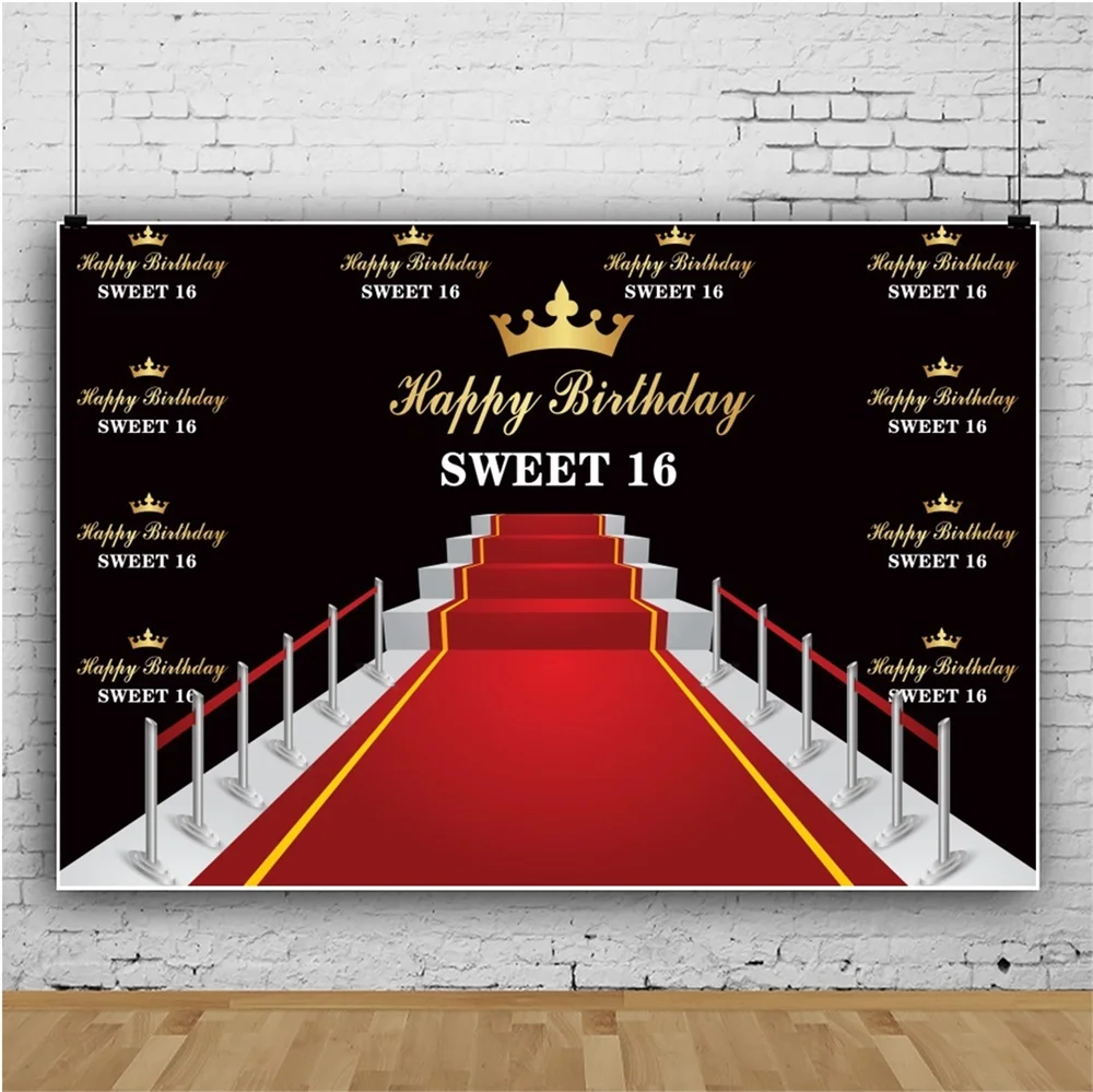 Laeacco-خلفية للتصوير الفوتوغرافي على المسرح ، خلفية حمراء للسجاد ، لصور حفلات أعياد الميلاد ال16 ، شخصية