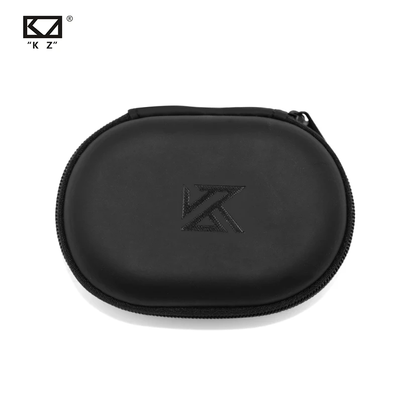 KZ Oval logo Lagerung Tasche Kopfhörer PU Zipper Lagerung Box Schwarz Tragbare Halten Lagerung Box Geeignet Für Original Ohrhörer AS10