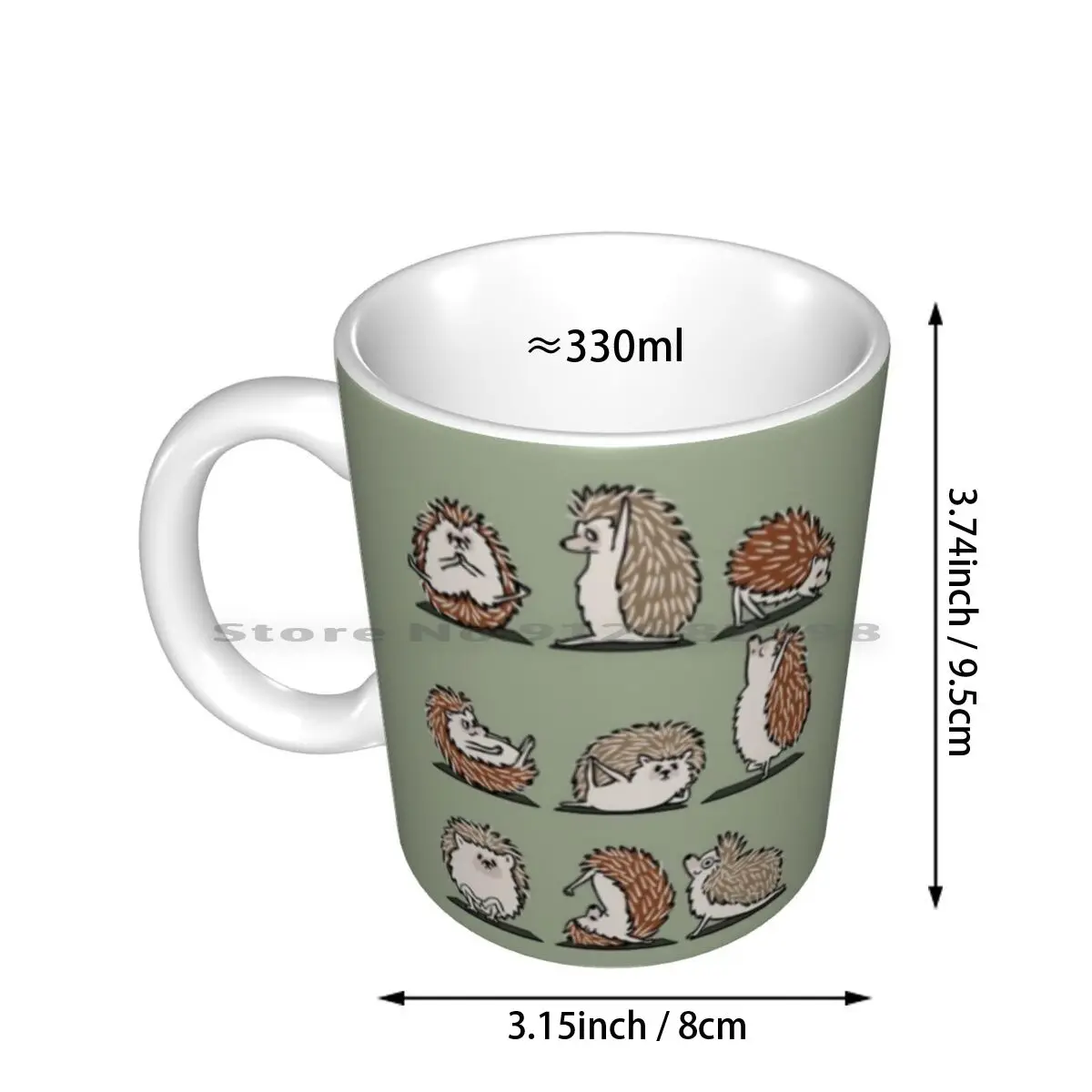 Hedgehog Yoga Ceramic Mugs Coffee Cups Milk Tea Mug Hedgehog Yoga Creative Trending Vintage Gift Bottle Cup