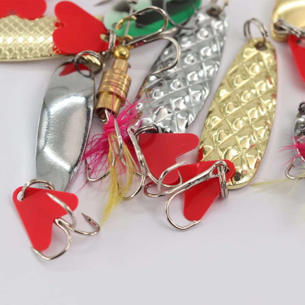 1pcs Rotating Metal Vibration Bait Spinner Spoon Fishing Lures 5g 6g 6.5g 7.5g Jigs Trout Winter Fishing Hard Baits Tackle Pesca