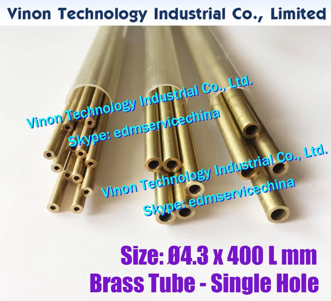 (30PCS/LOT) Ø4.3x400Lmm Brass Tube Single Hole,Brass EDM Tube Electrode,Tube Diameter 4.3mm Length 400mm for Electric Discharge