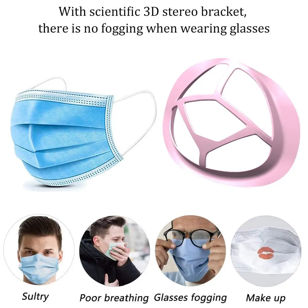 15pcs Breathable Protection Stand Food Grade Silicone Breathable Breathing Space Increase Nose Protection 3D Mask Bracket