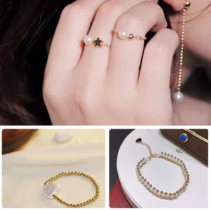 10pcs 2-4mm 14kゴールド充填ビーズ14kゴールドジュエリー調査結果アクセサリーラウンドスムーズなジュエリービーズブレスレット&ネックレス作成 10ベストセールス14Kゴールド充填-2