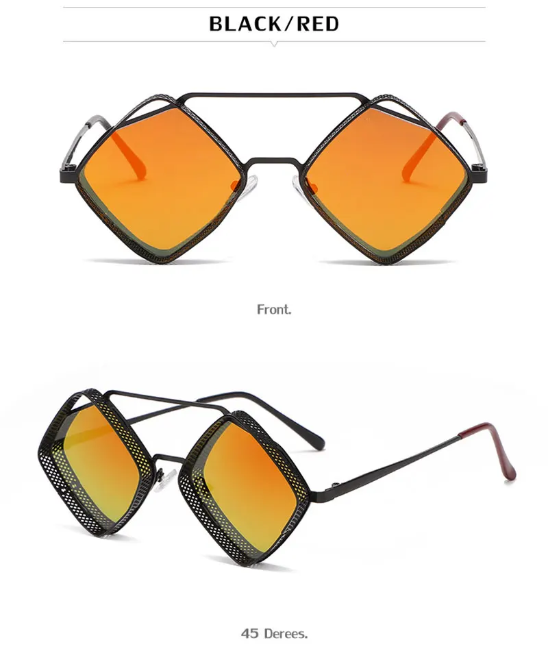Mimiyou SteamPunk Hohle Rhombus-Sonnenbrille für Herren, Retro-Legierungs-Sonnenbrille für Damen, modische Brillen, Marke UV400, Brillen, Sonnenbrillen – Detail 16