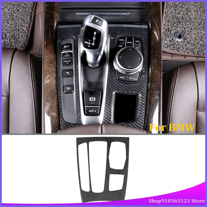 

Для BMW X5 X6 F15 F16 2014-2018 Настоящее углеродное волокно внутренняя Центральная панельная Накладка для коробки передач рамка отделка для левого привода