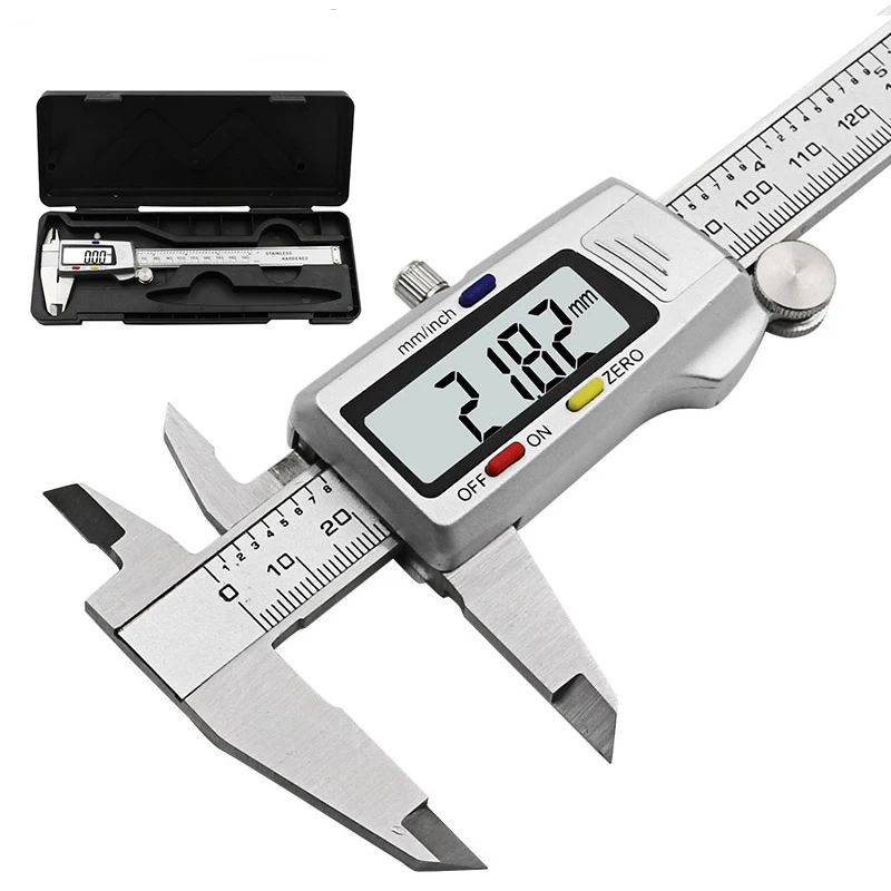 Imagem -02 - Instrumento de Medição de Paquímetro Digital 150 mm Instrumento de Medição Calibre Vernier de Plástico Aço Inoxidável