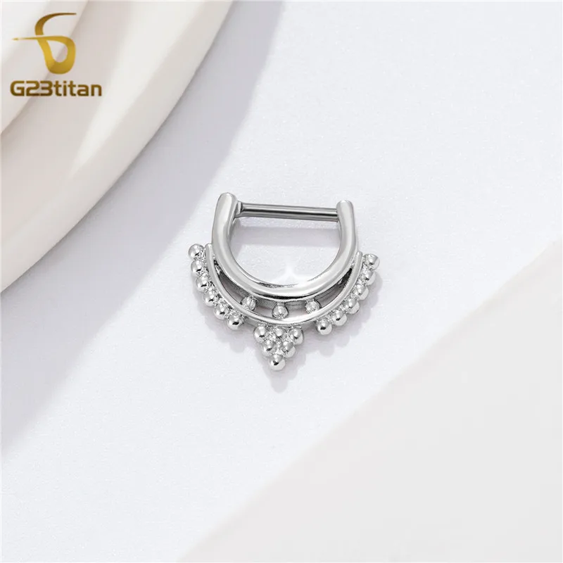 Cubic Zirconia Nose Hoops Septum Clickers Daith Earrings Titanium Piercing Body Jewelry 16G Ear Cartilage Helix Lobe Rings