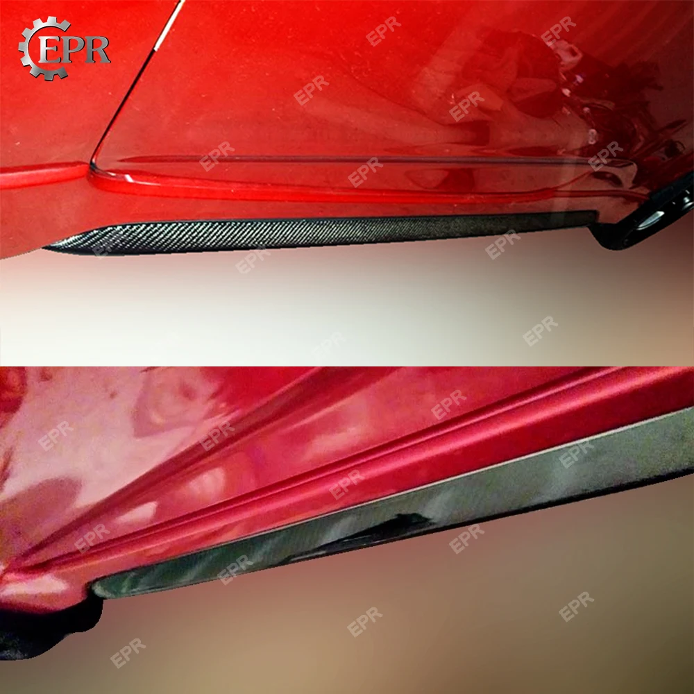 Crabon OEM Side Skirt Extend For Hyundai Veloster Carbon Fiber Side Skirt Cover Glossy Fibre Exterior Racing For Veloeter Tuning