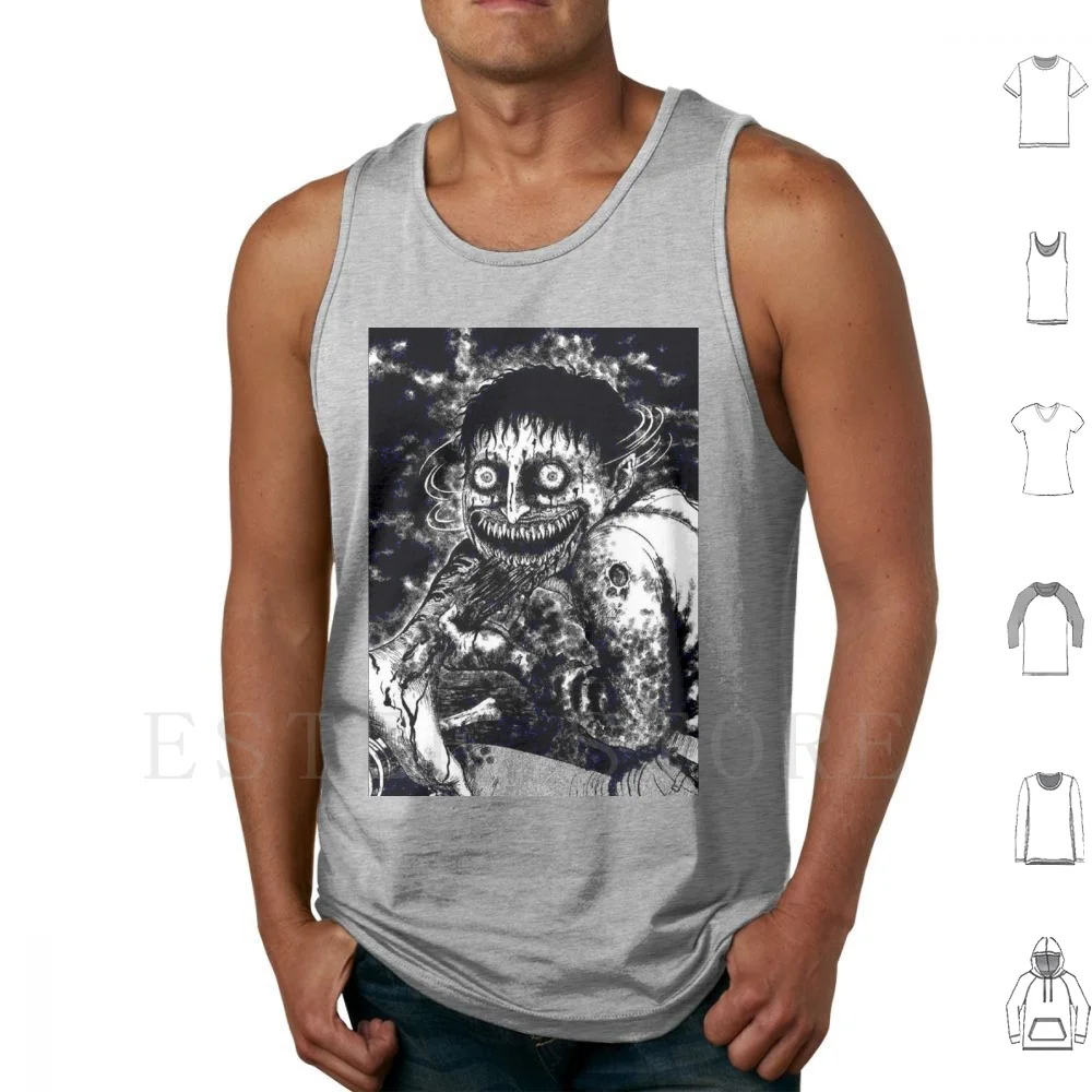 Junji Ito Tank Tops Vest Junji Ito Vintage Shintaro Kago Suehiro Maruo Horror Japan Anime Junji Ito Ito Paranoia Japanese