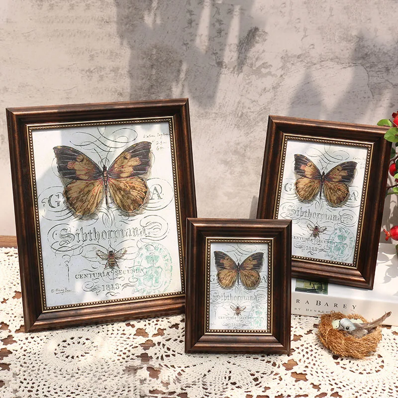 Retro Style Home Photo Frame Setting 1 Pc American Desktop Decoration Photo Frame Decor Photo Frame On Background Wall