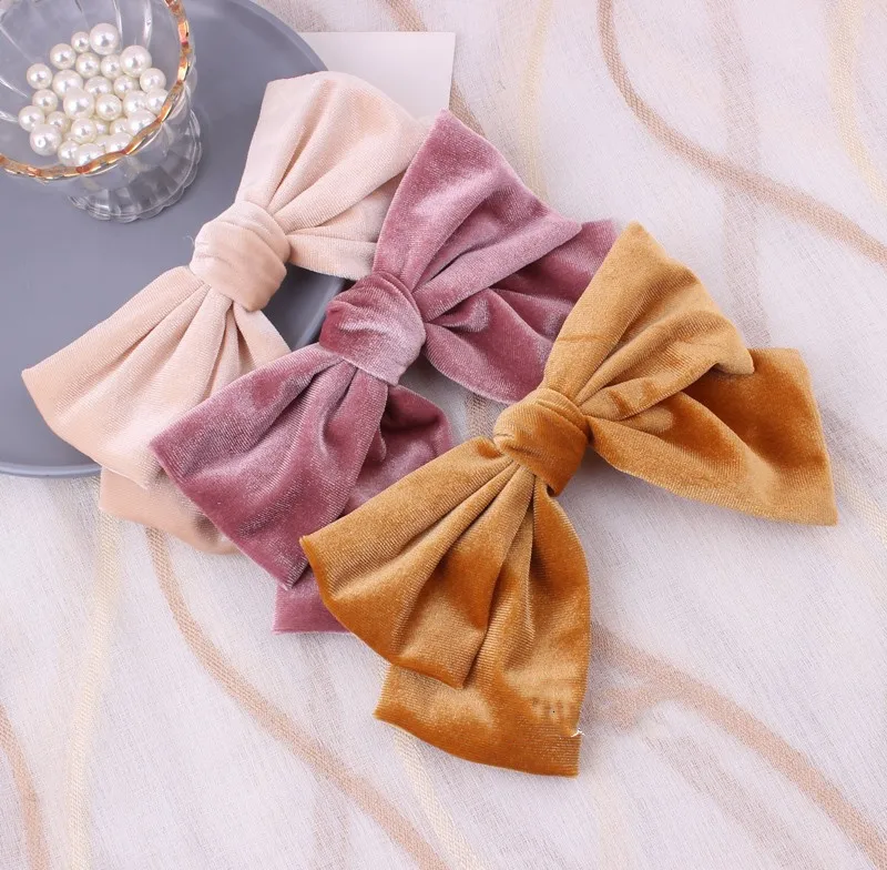 1PC Fashion Bow Hair Clip Black Velvet Hair Bows Hairpins For Women Elegant Barrette Girls Bowknot Headwear Hair Accessories Hot