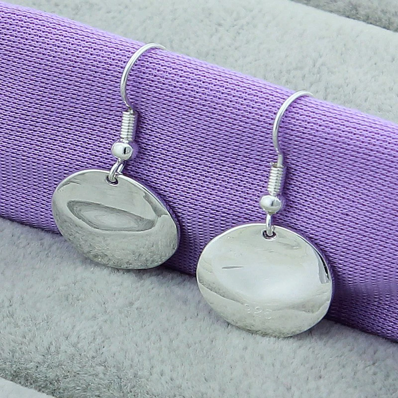 925 Silver Round Pendants Necklaces Earrings Jewelry Set For Women Wedding Fashion Jewelry