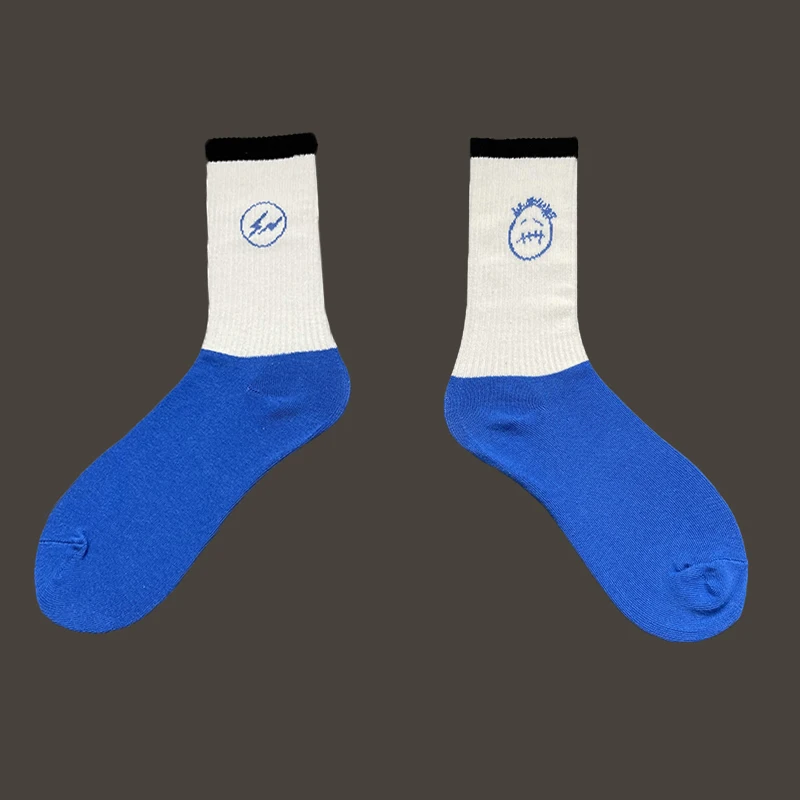 Herren Crew Cactus Jack Socken reine Baumwolle Sport Hip Hop Skateboard weiß/blau/braun Socken Großhandel 3 paare/schachtel Socken – Detail 7