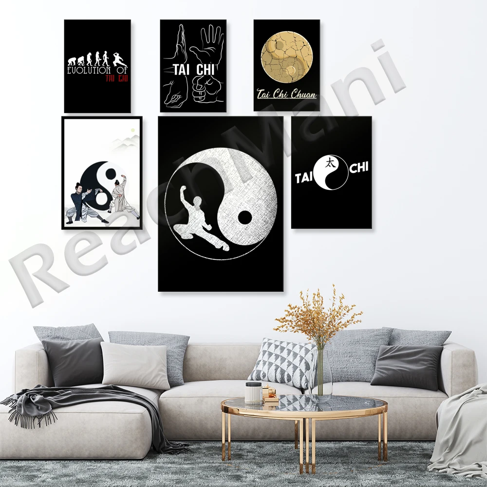 Tai Chi Poster - Tai Chi Artwork - Black And White Tai Chi Wall Art - Gift For Tai Chi Lovers - Tai Chi Painting -Tai Chi Print