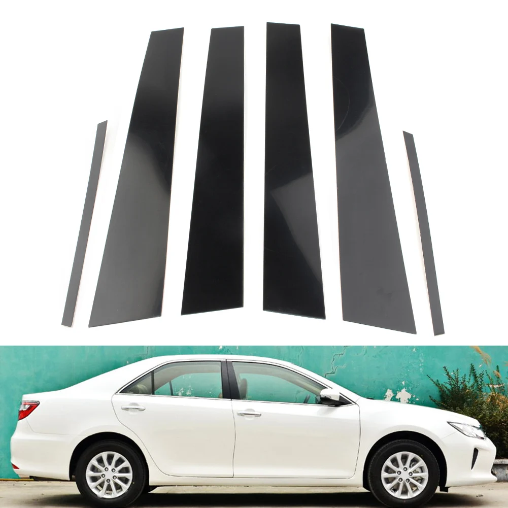 

6Pcs Gloss Black Auto Pillar Posts Sticker For Toyota Camry 2012 2013 2014 2015 Door Trim Piano Cover Car-Styling Accessories