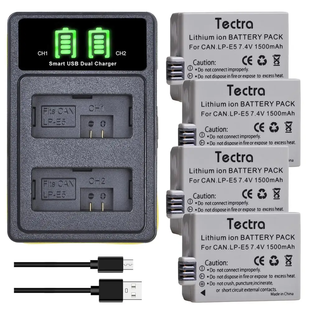 

LP-E5 LPE5 Battery& LED Type-c Charger for Canon EOS Rebel XS, Rebel T1i, Rebel XSi, 1000D, 500D, 450D, Kiss X3,X2 Camera