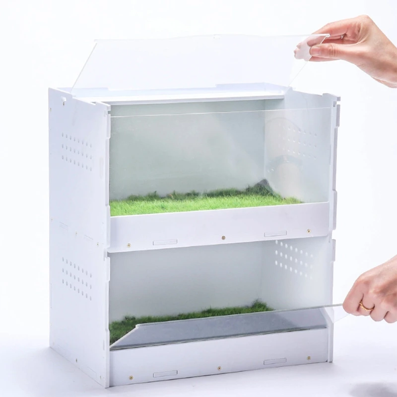 

Reptile Breeding Box Acrylic Transparent Horned Frog Spider Scorpion Gecko Incubator Tortoise Hermit Crab Crawling Pet Box