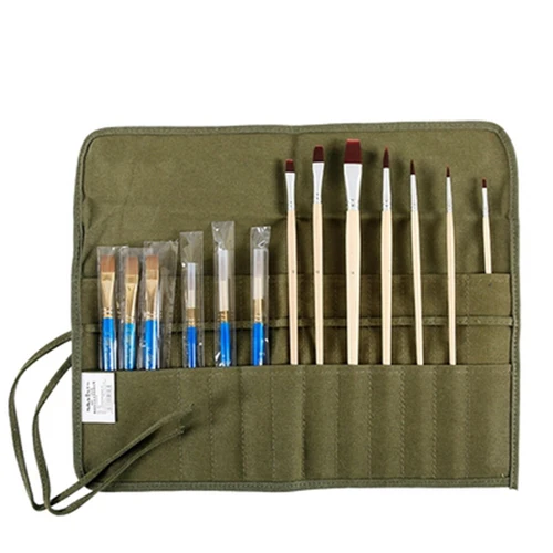 Imagen 2 del producto Skyists-bolsa de lápices multifuncional portátil, 22/30 agujeros, almacenamiento para aceite, acuarela, Gouache, artista, pincel de pintura, rollo, bolsa de lona