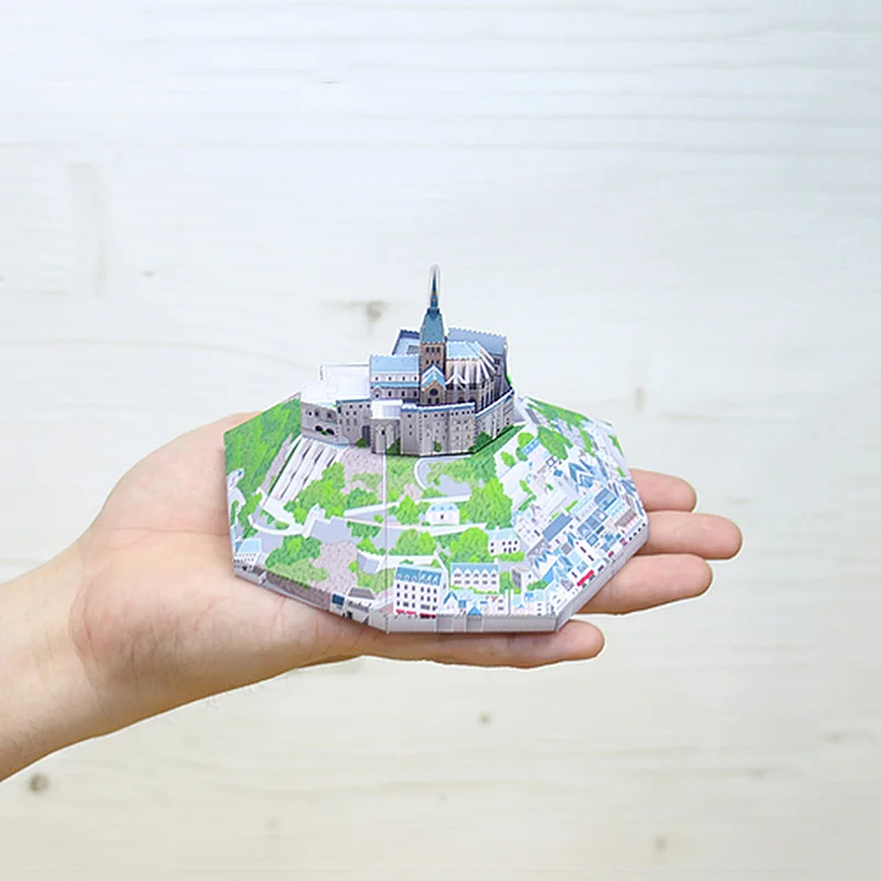 Francia t-saint-michmini 3D carta modello casa Papercraft fai da te arte Origami costruzione bambini adulti fatti a mano giocattoli artigianali QD-205