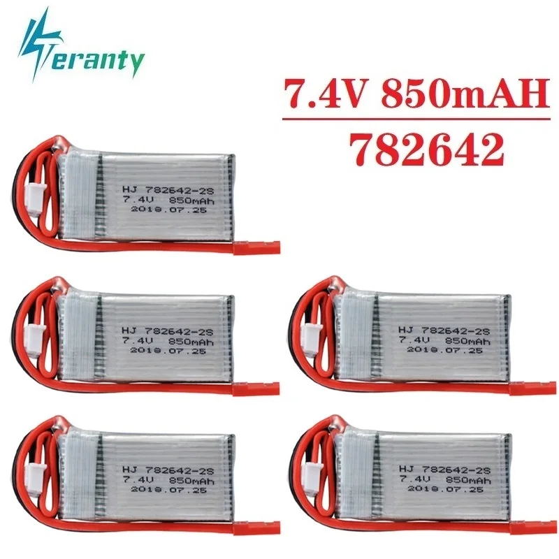 

Original 7.4v 850mah lipo battery For WLtoys V912 V262 V353 BQ202 RC Quadcopter Helicopter Spare Parts for 782642 drone battery