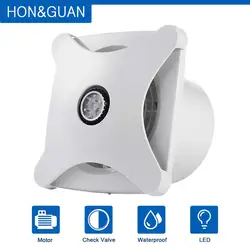 Hon&Guan 6'' Silent Exhaust Fan for Bathroom Kitchen Ventilation Window Ceiling Wall Mount Air Inline Duct Ventilator HGA-150B