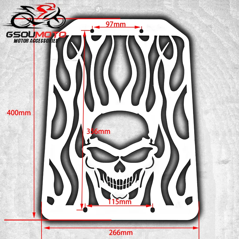 Motorcycle Skull Flame Radiator Cover Water Cooler Grill Grille Guard Protector For Kawasaki Vulcan VN 1500 1700 VN1500 VN1700