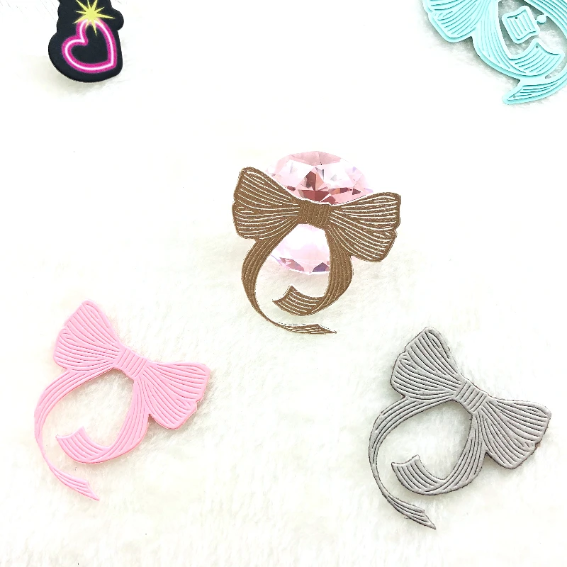 Plantillas Salina Studio para decoración, troqueles de Metal para álbum de recortes, lazo de mariposa de menta navideña, nuevos sellos y troqueles 2022