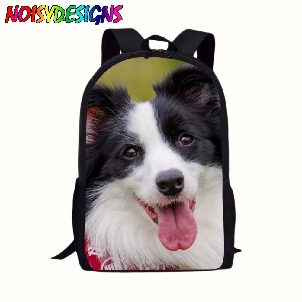 

NOISYDESIGNS Border Collie Printing Schoolbag School Supplies Rucksacks Kids Boys Girls School Bags Student Backpacks Mochilas