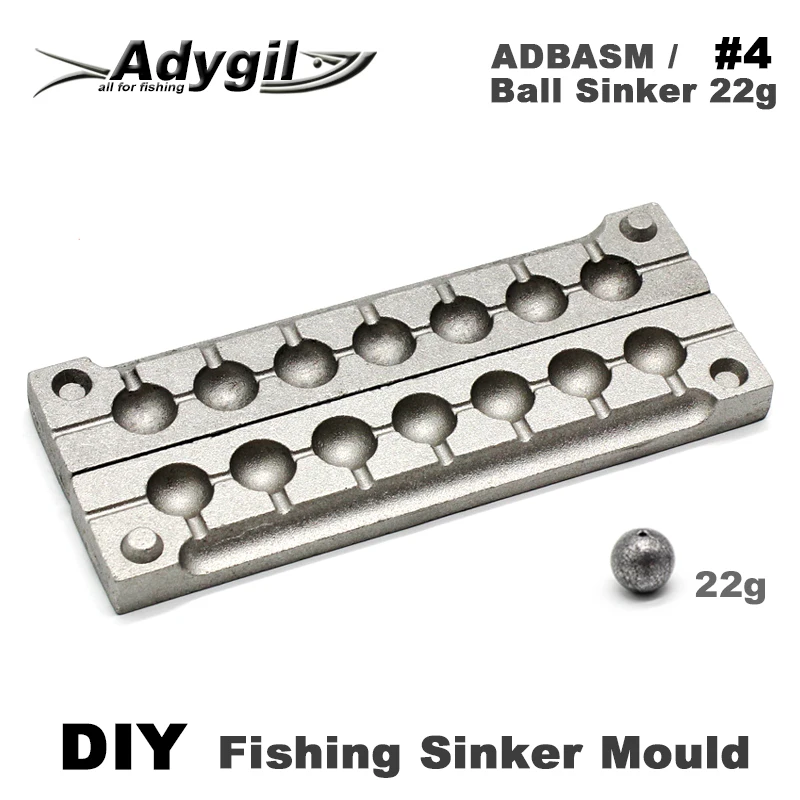 Adygil DIY Fishing Ball Sinker Mould ADBASM/#4 Ball Sinker 22g 7 Cavities