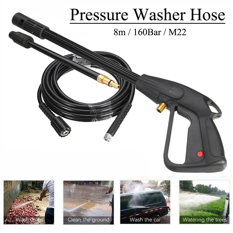 High Pressure Washer Spray G-Un,M22 Car Water Washer Cleaning Tool with 8M Hose for Cleaner Watering Lawn Garden