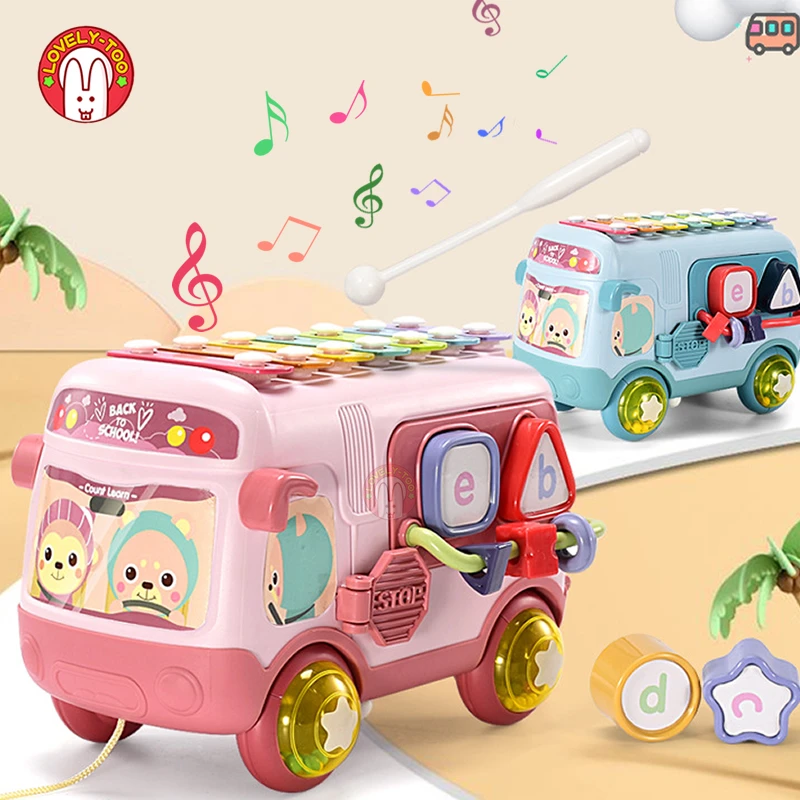 

Musical Instrument Baby Rattles Mobiles Toys Xylophone Knock Piano Bus Beads Blocks Montessori Educational Toy For Children