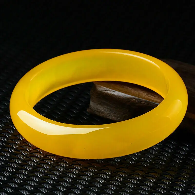 Natural Beautiful Yellow Jade jadeite bracelet bangle 60--62mm