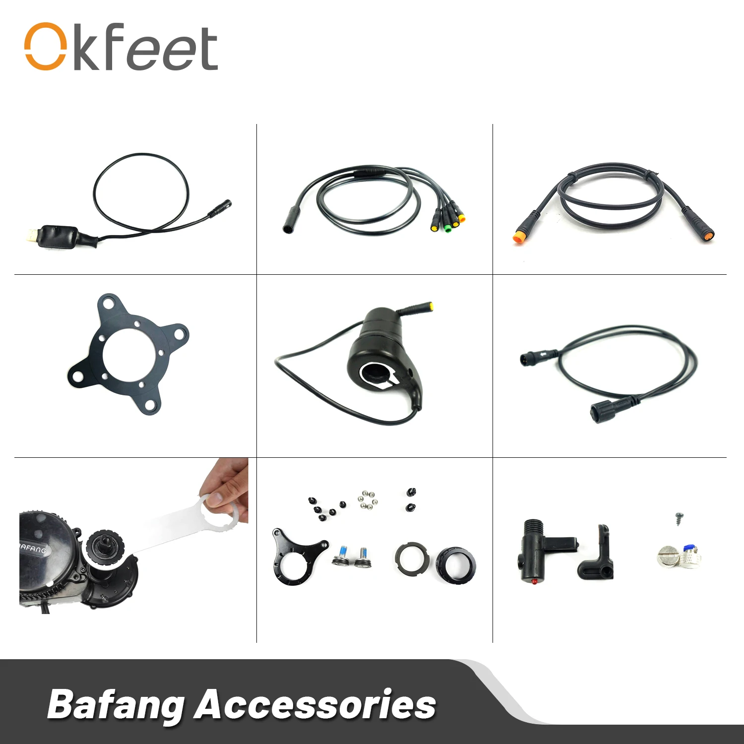 Sensor de mudança de bicicleta elétrica peças bafang mid drive motor meia torção polegar dedo acelerador programação cabo