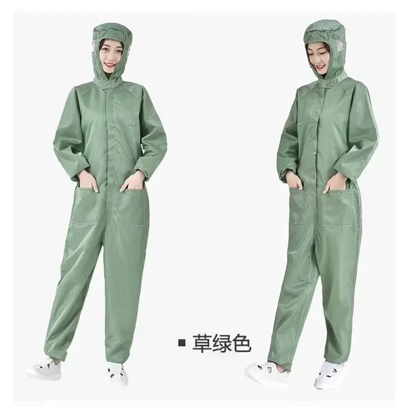 One-piece Coveralls Clean Clothes Hood Cleanroom Garments Clean Food Dust-proof Paint Work Clothing Unisex Protective Overalls