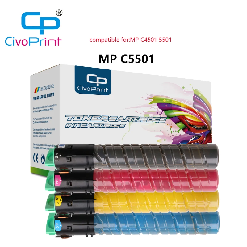 civoprint Compatible MP C5501 C4501 mpc5501 mpc4501 copier Toner Cartridge For Ricoh MP C4501 5501 printer