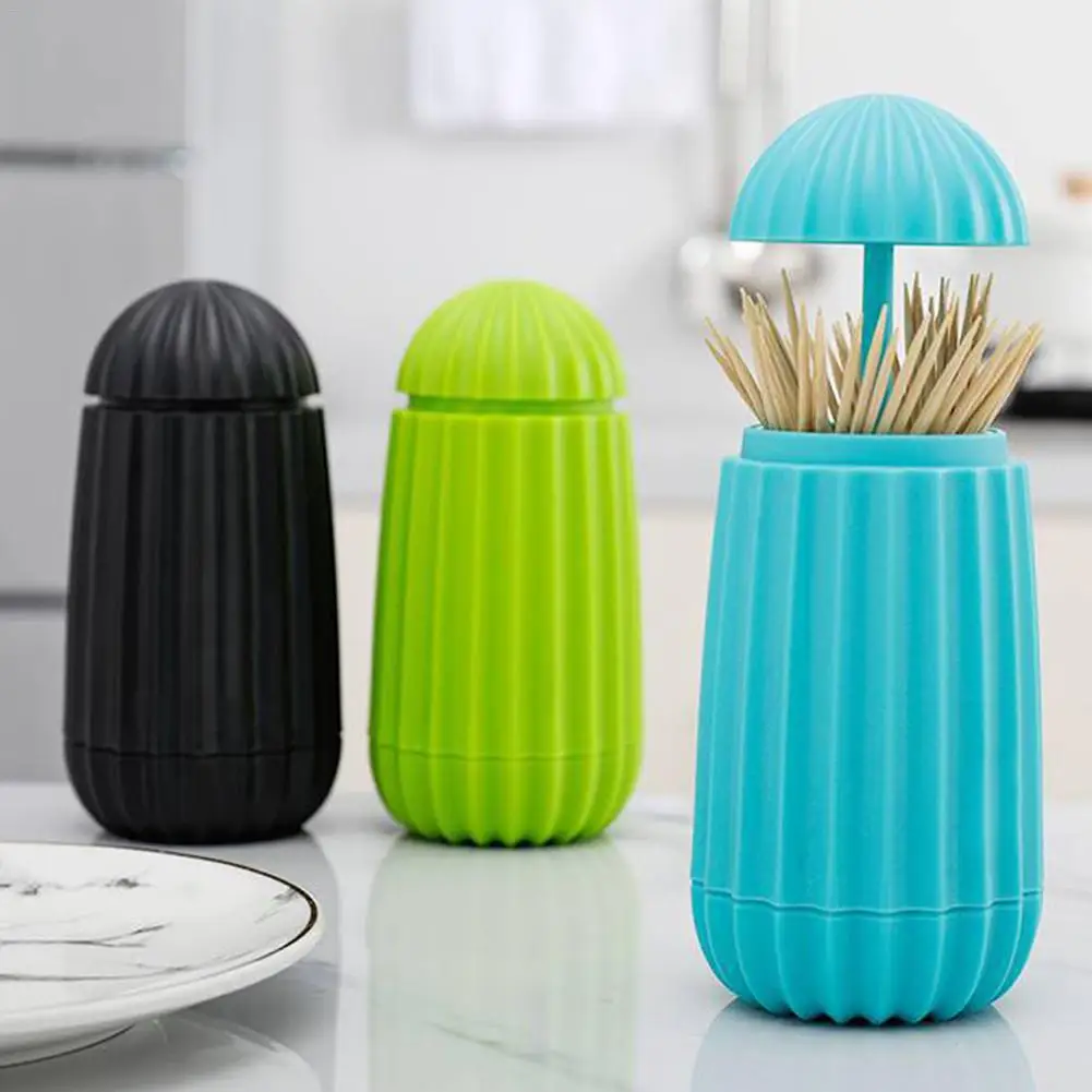 Plastic Cactus Toothpick Box Press-type Large Capacity Toothpick Holder Cotton Swab Storage Box Decorative For Home Living Room