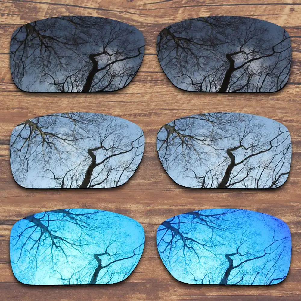 Millerswap 3 Pairs Black.Silver.Blue Polarized Replacement Lenses for Oakley Turbine OO9263 Sunglasses