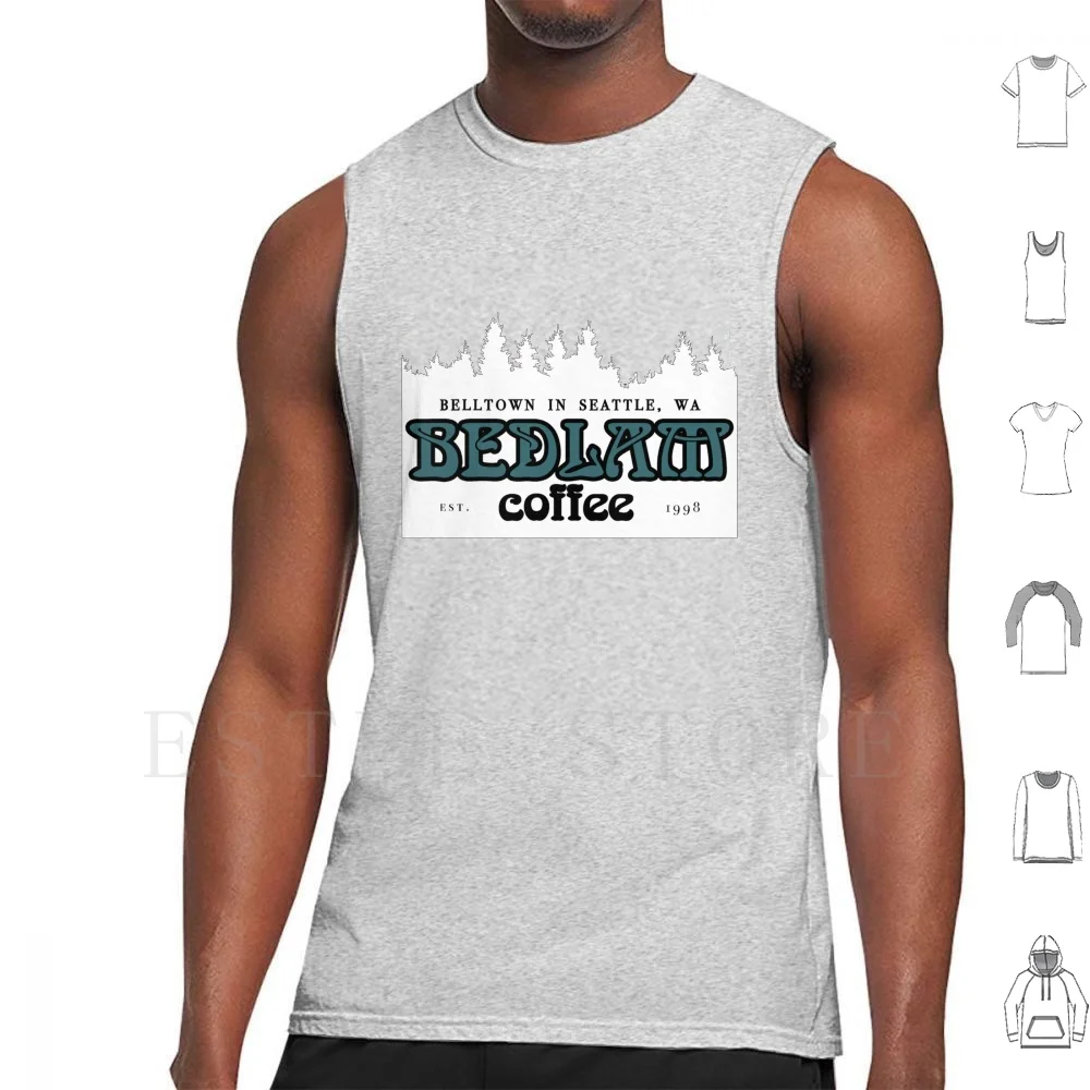 Bedlam Coffee Tank Tops Vest Sleeveless Seattle Washington Coffee Café Northwest