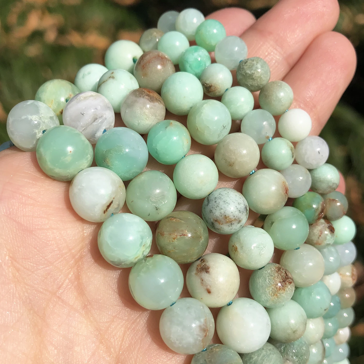 Natural Chrysoprase Australian Jades Stone Beads 6 8 10mm Round Loose Beads for Jewelry Craft Making Diy Bracelet Accessories