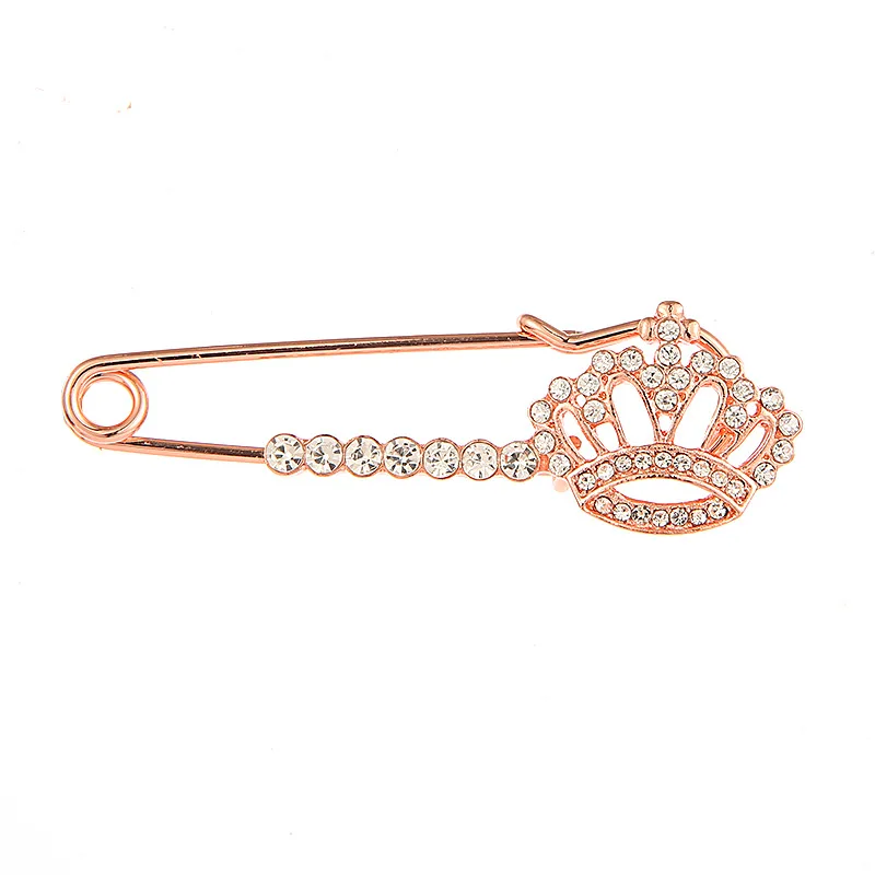 1Pcs Rosegold  Crown Brooch Birthday Wedding Party Women Men Collar Buckle Gift Jewelry Clothes Lapel Pins Accessories Supplies