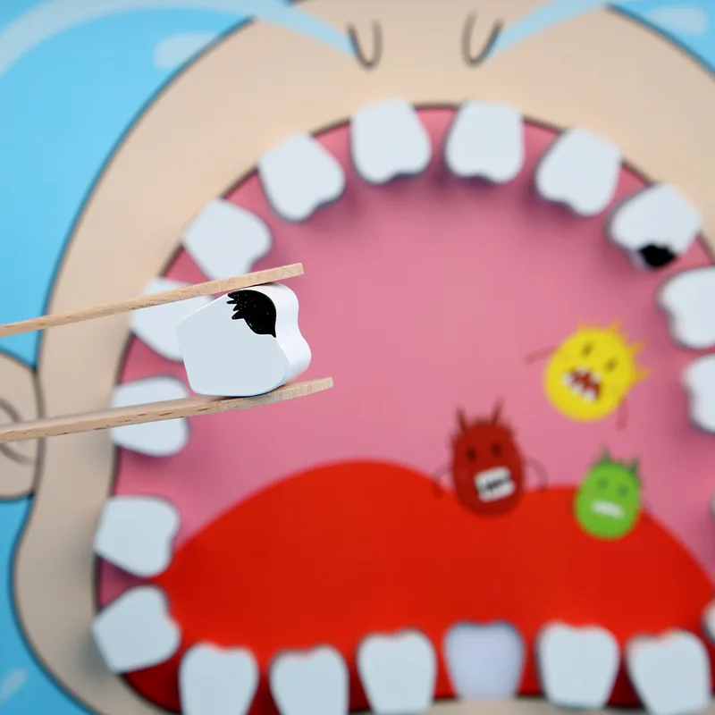 Juego de extracción de dientes para dentistas, Kit de dientes de madera, cepillo Molar extraíble, Cosplay, regalos para médicos, juguetes de educación temprana para niños