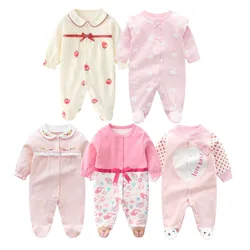 Vêtements d'automne en coton pour bébés filles, barboteuse mignonne