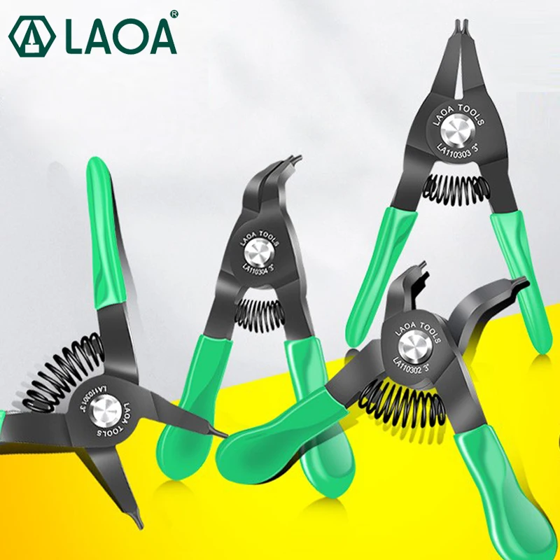 LAOA 3inch Circlip Pliers Mini External Bent Tip Circlip Pliers Portable Snap Ring Circlip Pliers MADE IN TAIWAN