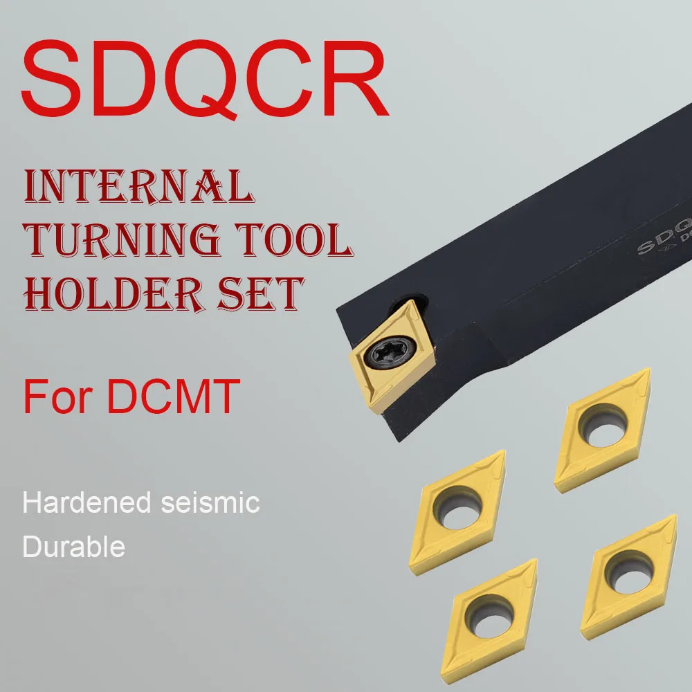 SDQCR1212H11 SDQCR1616H11 External Turning Tool Holder 10PCS DCMT11 Carbide Insert CNC Lathe Bar Cutting