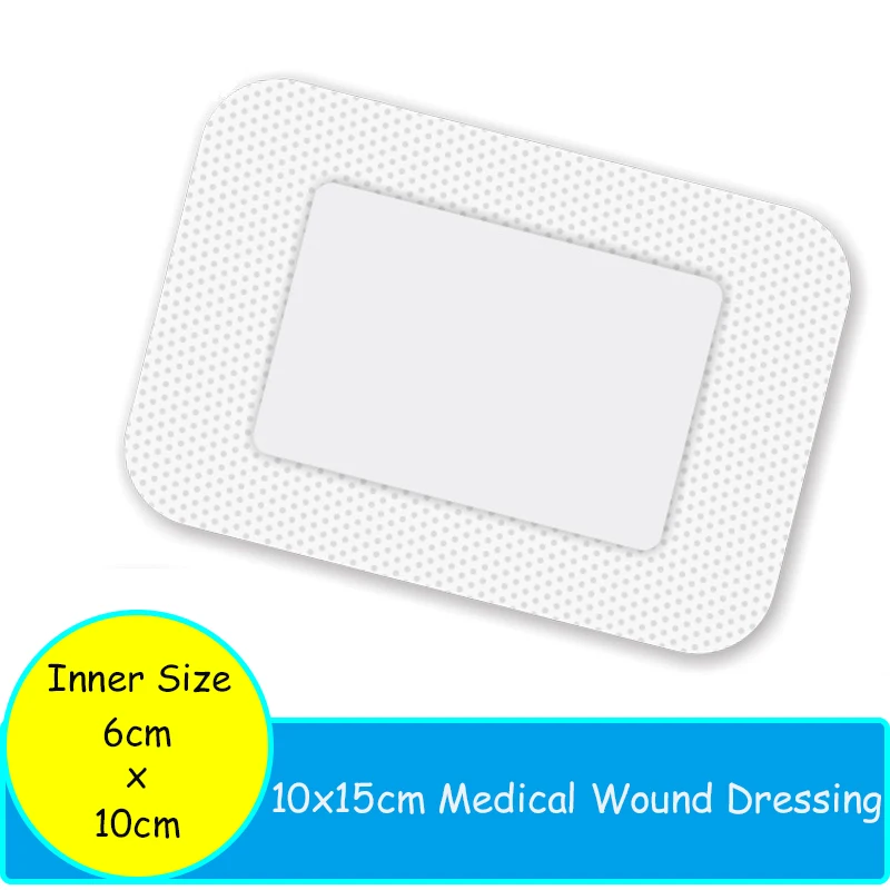 10Pieces Hypoallergenic Non-Woven Adhesive Wound Dressing Band Aid Bandage Large Wound First Aid 6x7cm/7x9cm/10x10cm/10x15cm